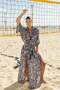 Lori Dress -Blue & White