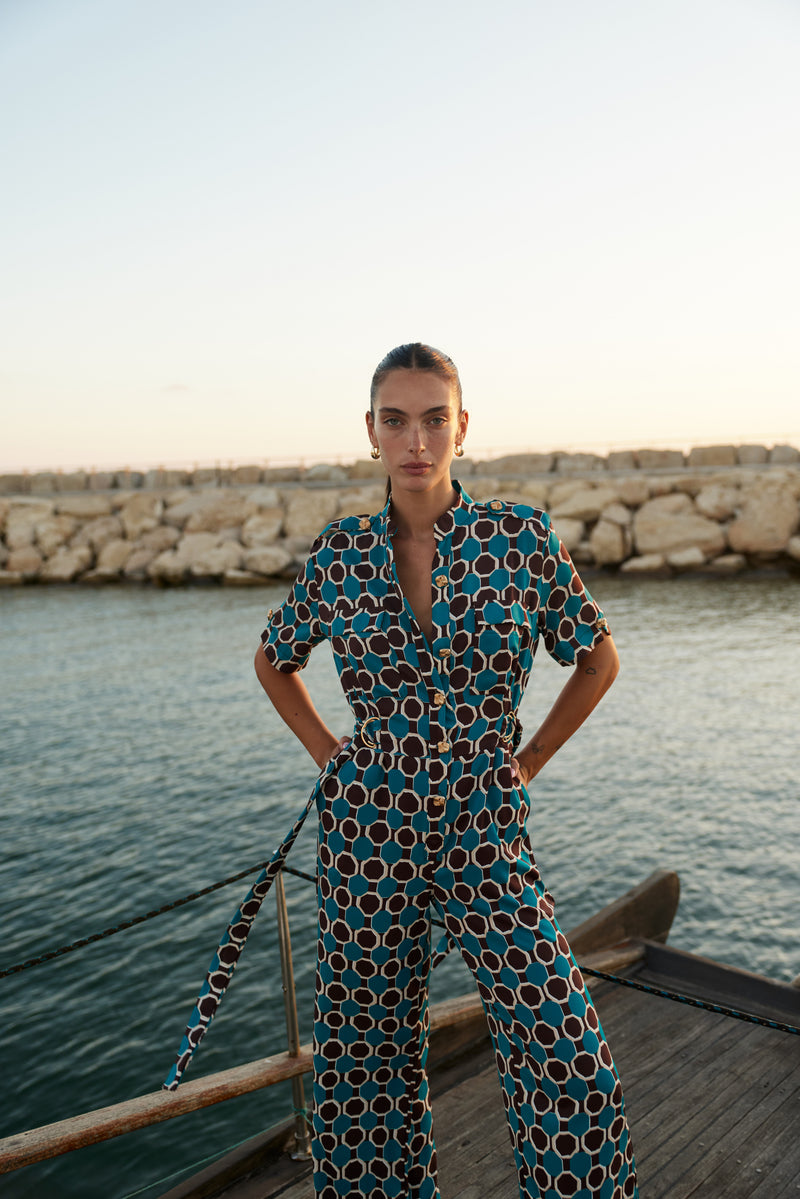 LUNA JUMPSUIT - Print Blue