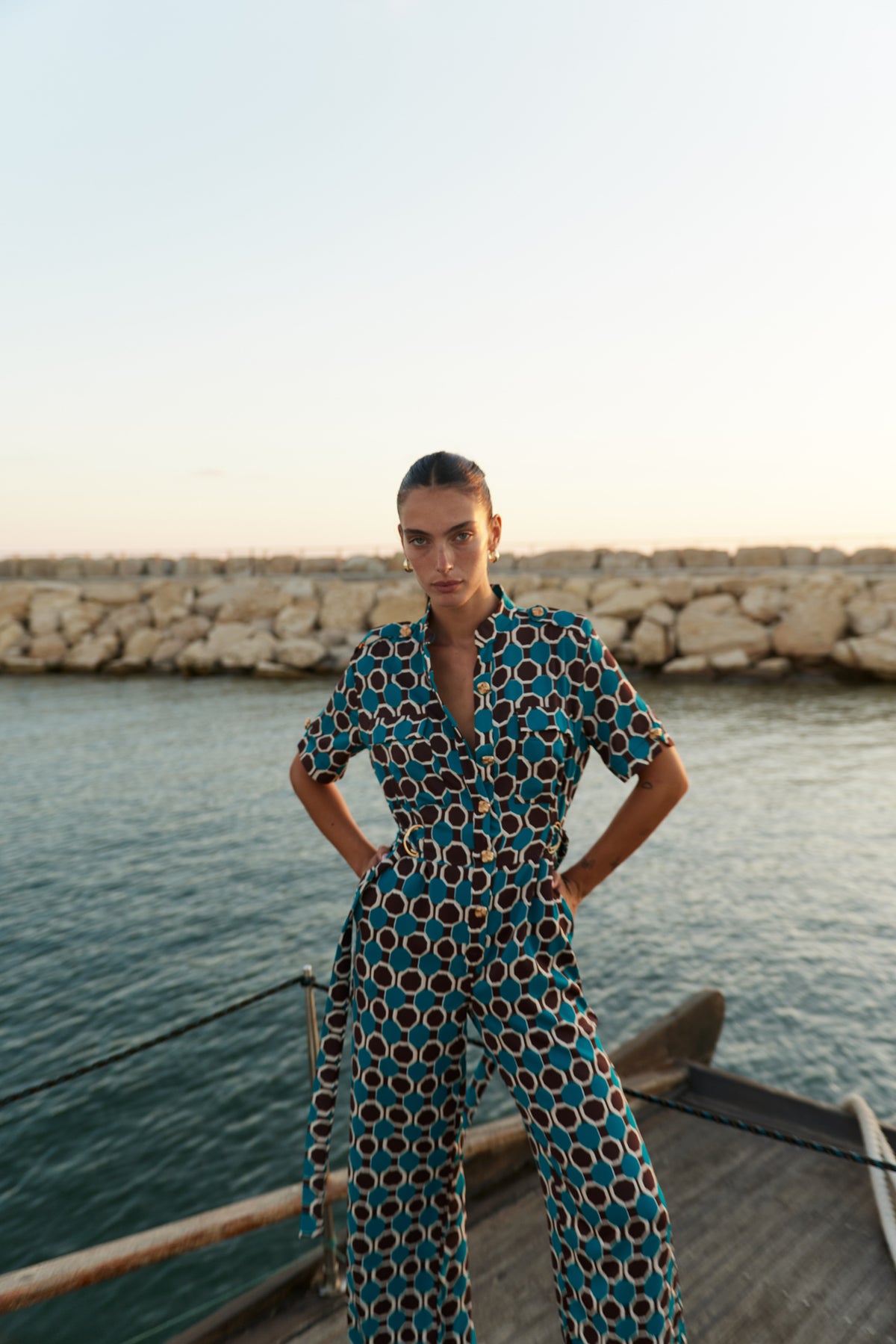 LUNA JUMPSUIT - Print Blue