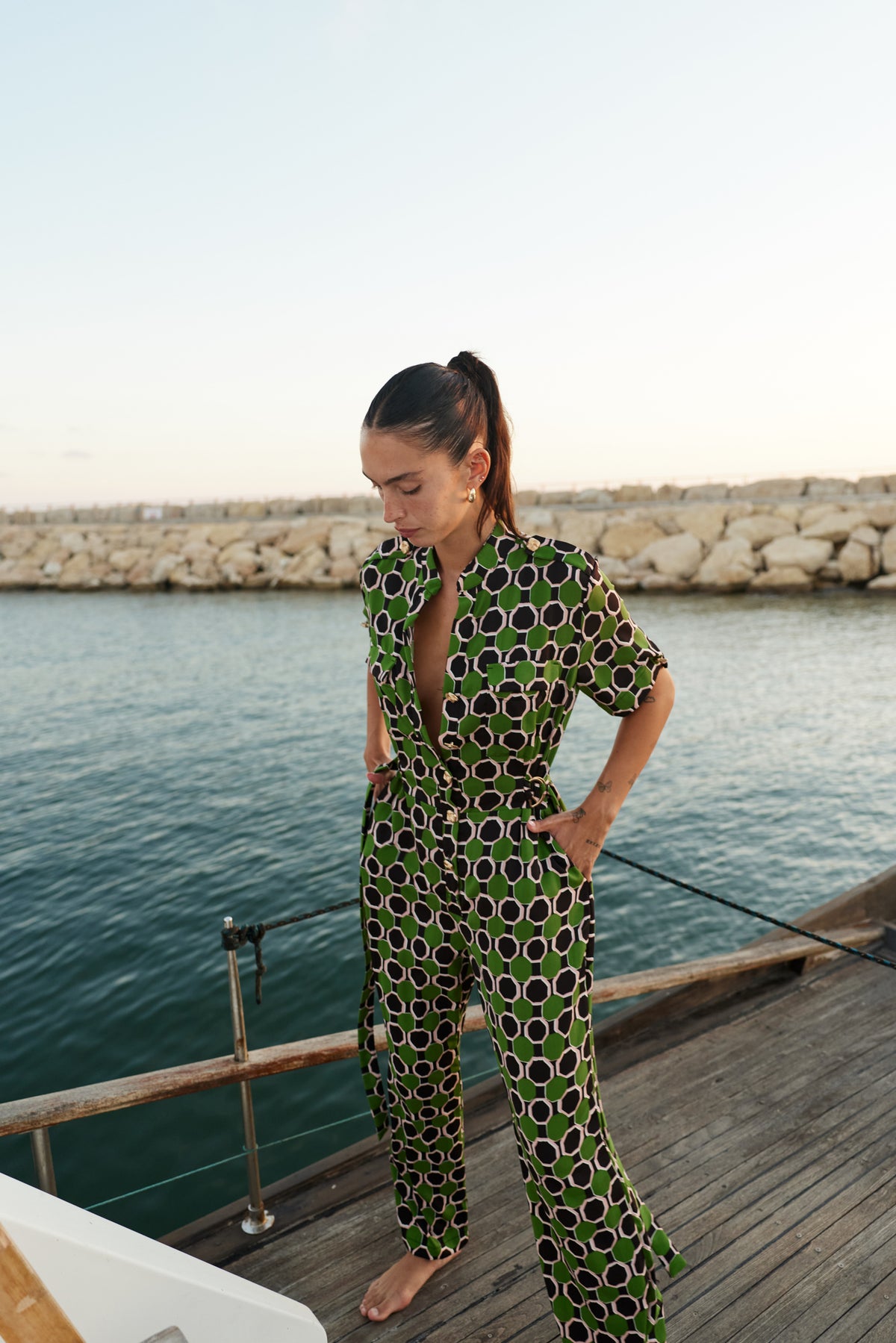 LUNA JUMPSUIT - Print Green