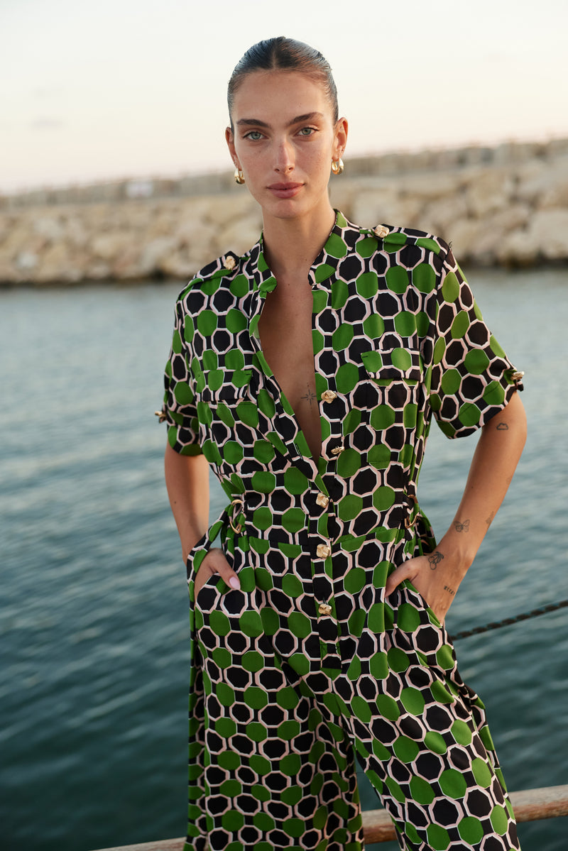 LUNA JUMPSUIT - Print Green