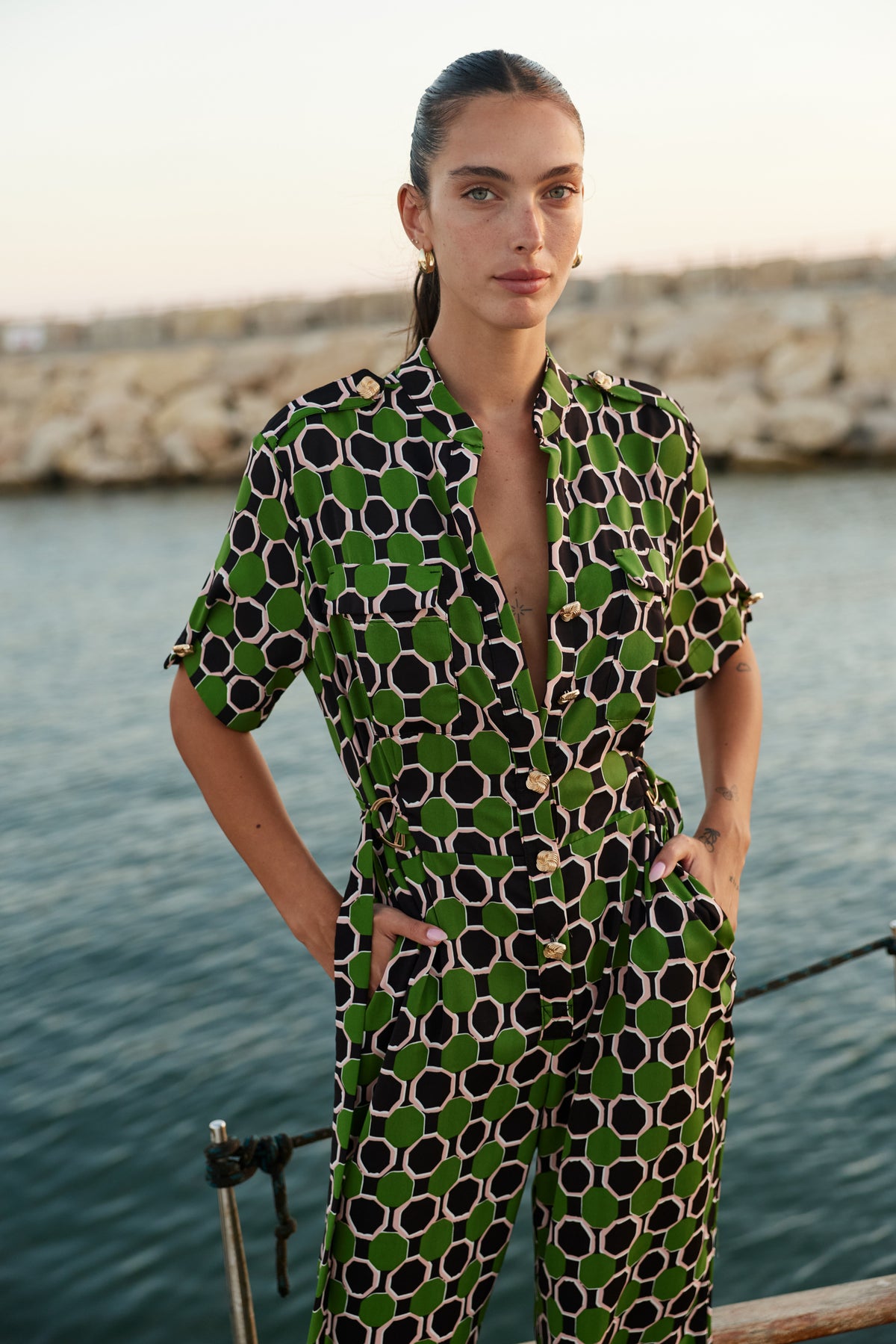 LUNA JUMPSUIT - Print Green