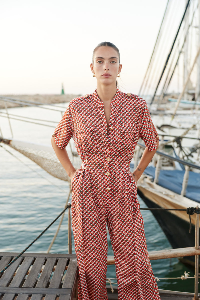 LUNA JUMPSUIT - Print Red