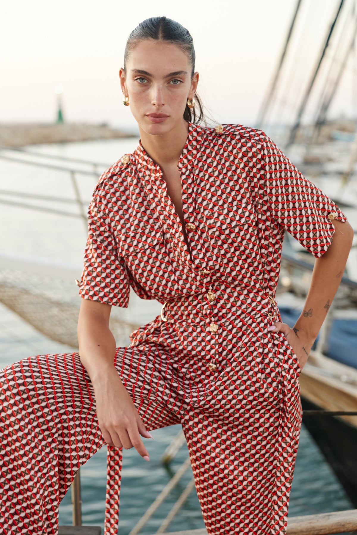 LUNA JUMPSUIT - Print Red