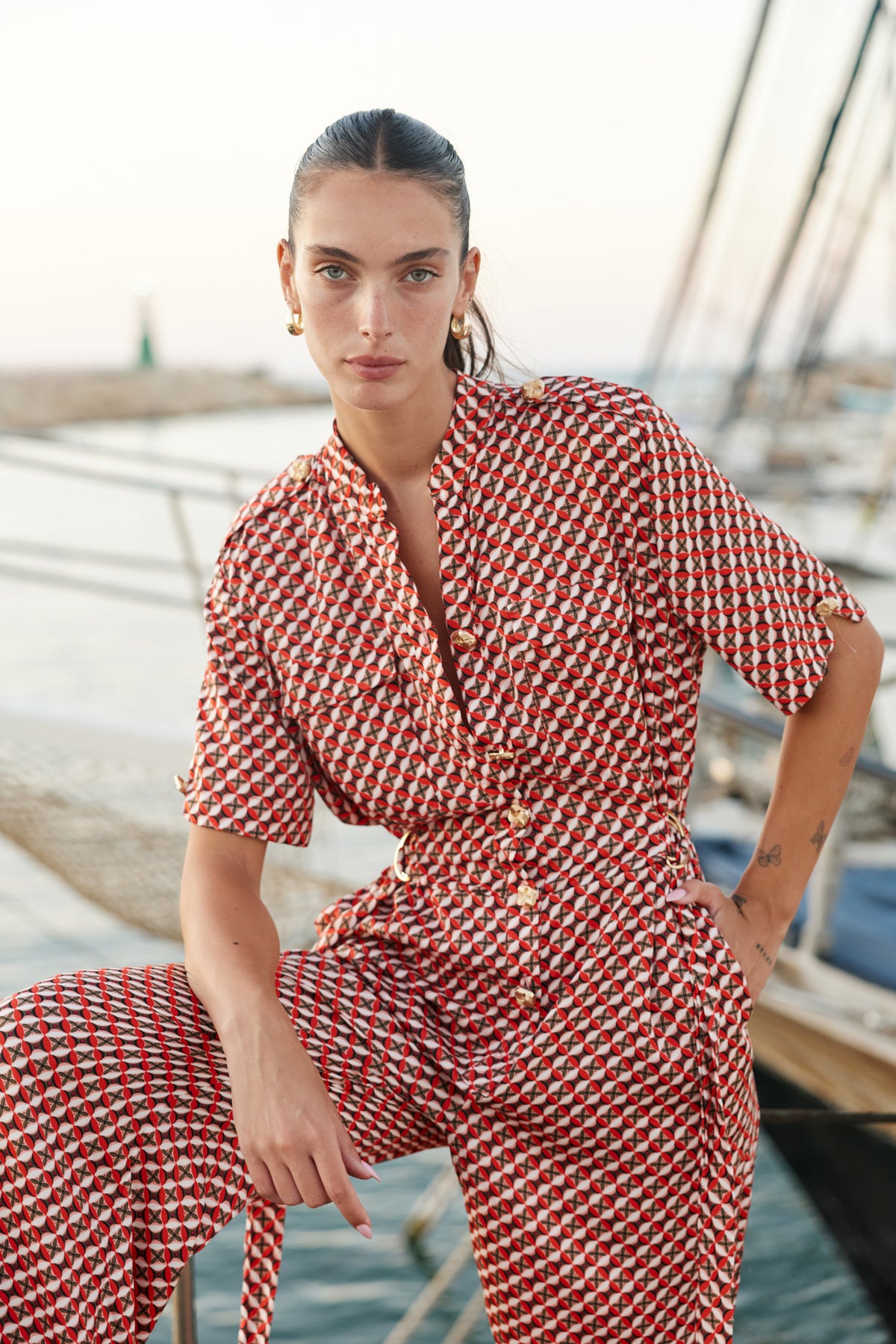 LUNA JUMPSUIT - Print Red