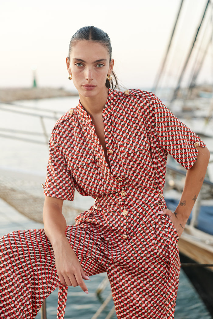 LUNA JUMPSUIT - Print Red