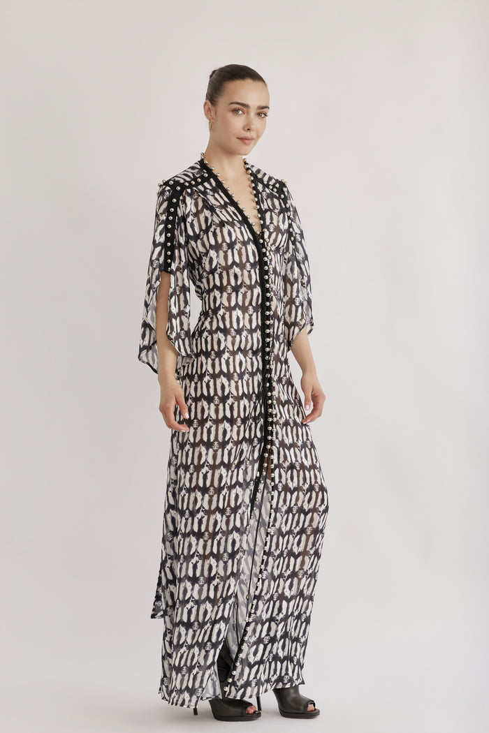 MYKONOS DRESS WHITE & BLACK