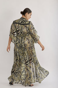 MYKONOS DRESS GREEN ZEBRA - PS