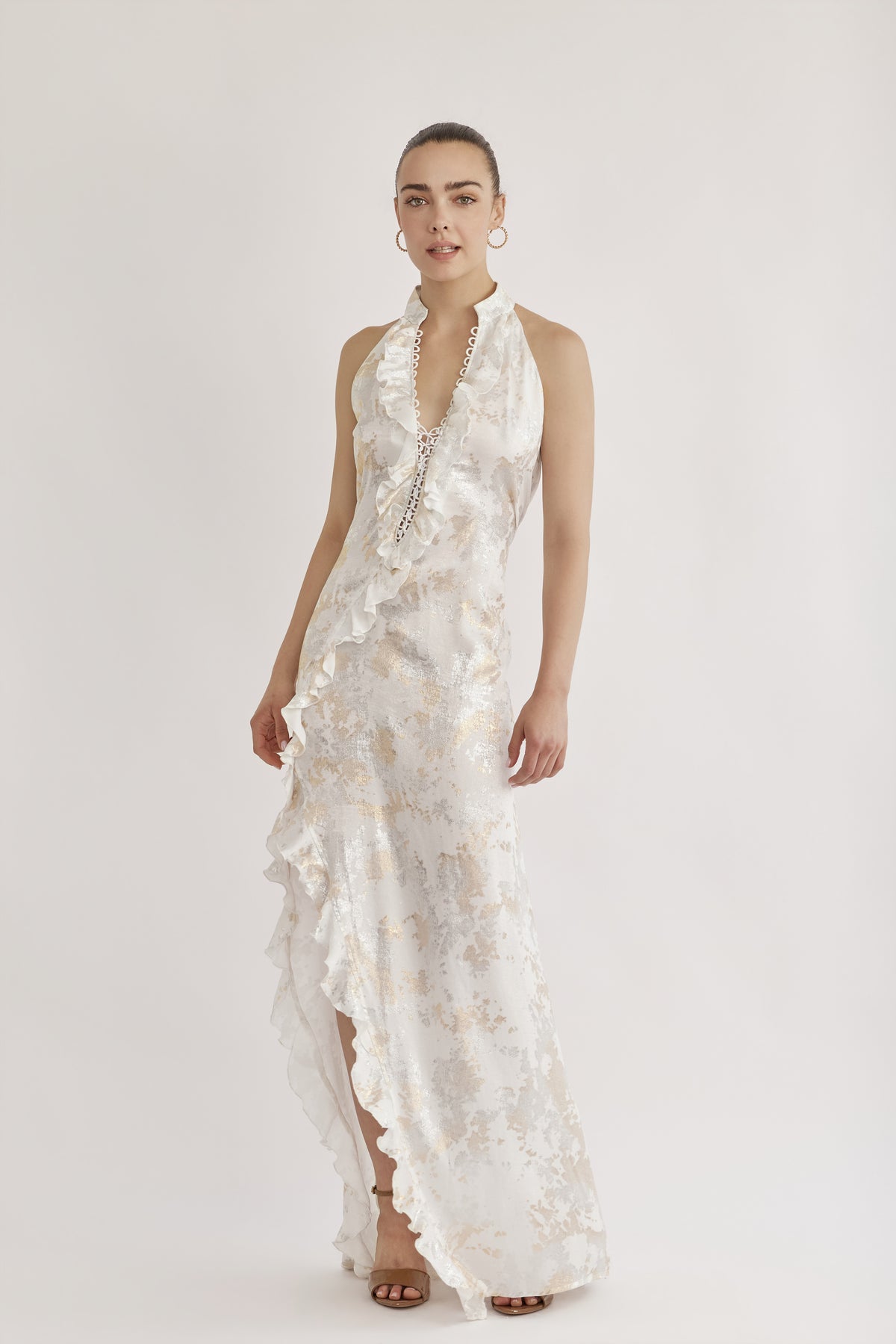 LILIT DRESS - GOLD & WHITE