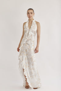LILIT DRESS - GOLD & WHITE
