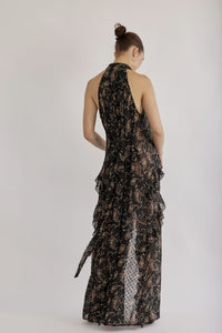 VOLANSO DRESS BLACK PAISLEY