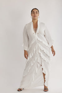 VOLANSA DRESS WHITE- PS