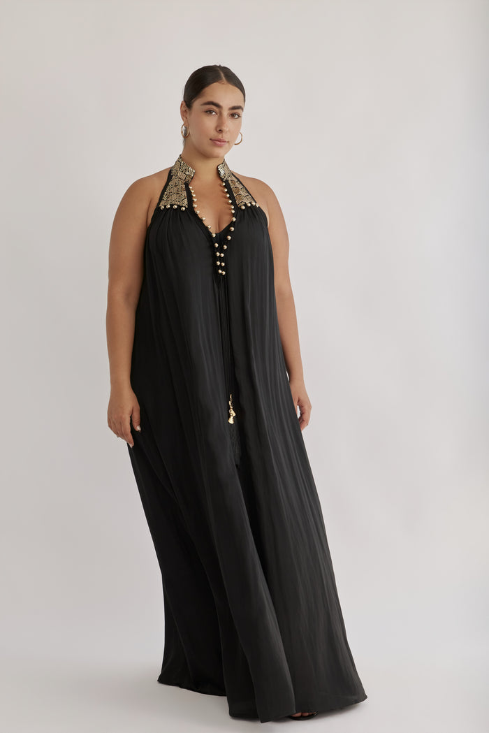 GOLD COLLAR DRESS BLACK - PS