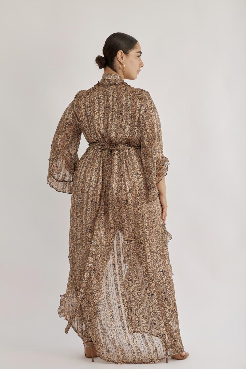 VOLANSA DRESS BROWN - PS