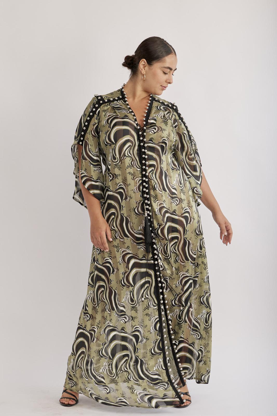 Mykonos dress Green zebra - PS