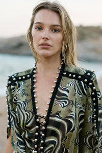 Mykonos dress Green zebra
