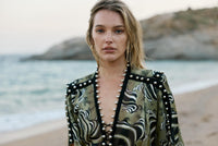 Mykonos dress Green zebra