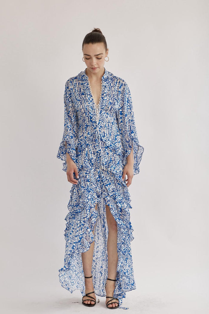 VOLANSA DRESS AQUA BLUE