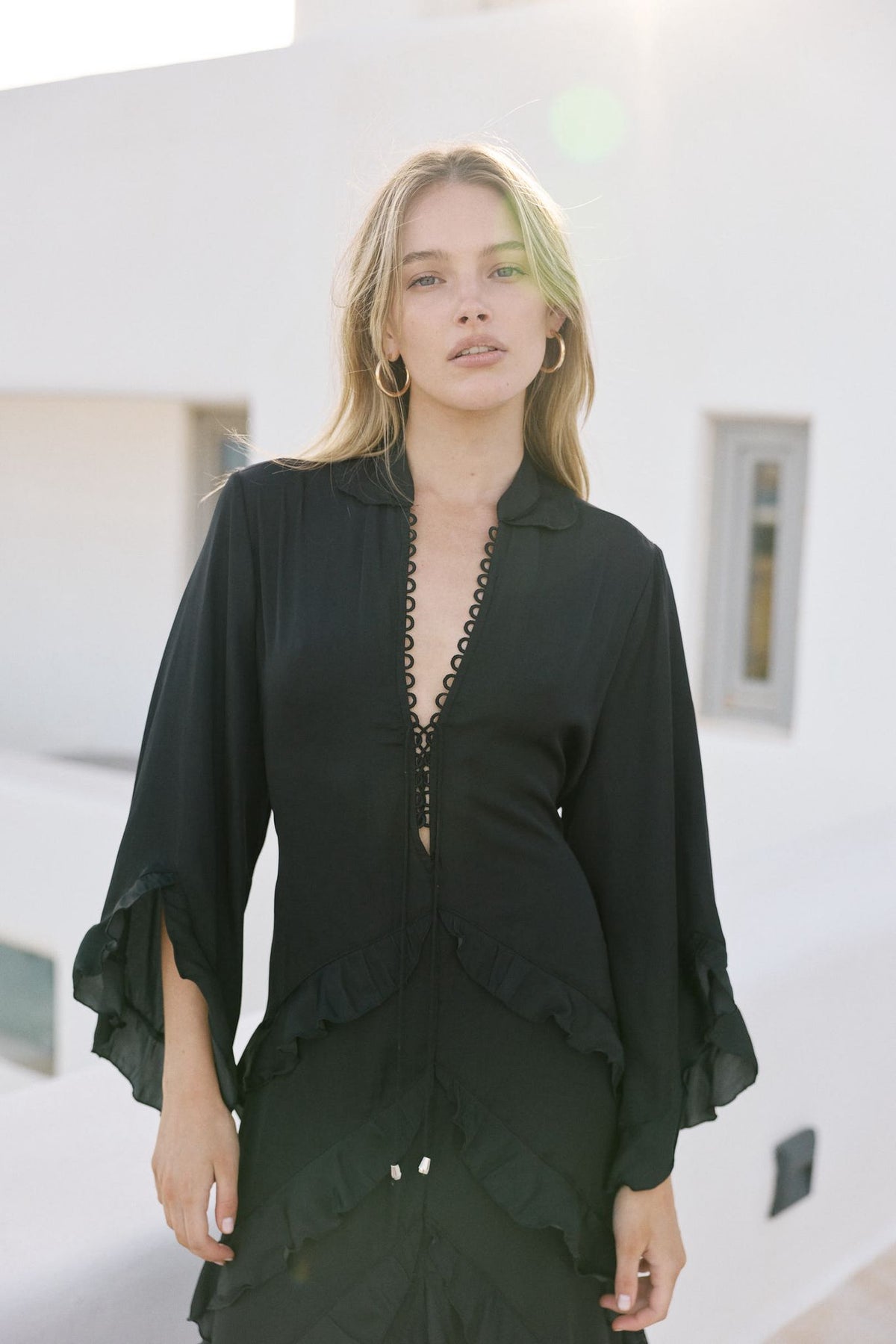 VOLANSA DRESS BLACK