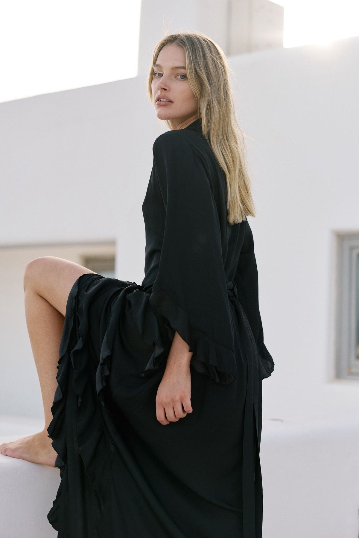 VOLANSA DRESS BLACK