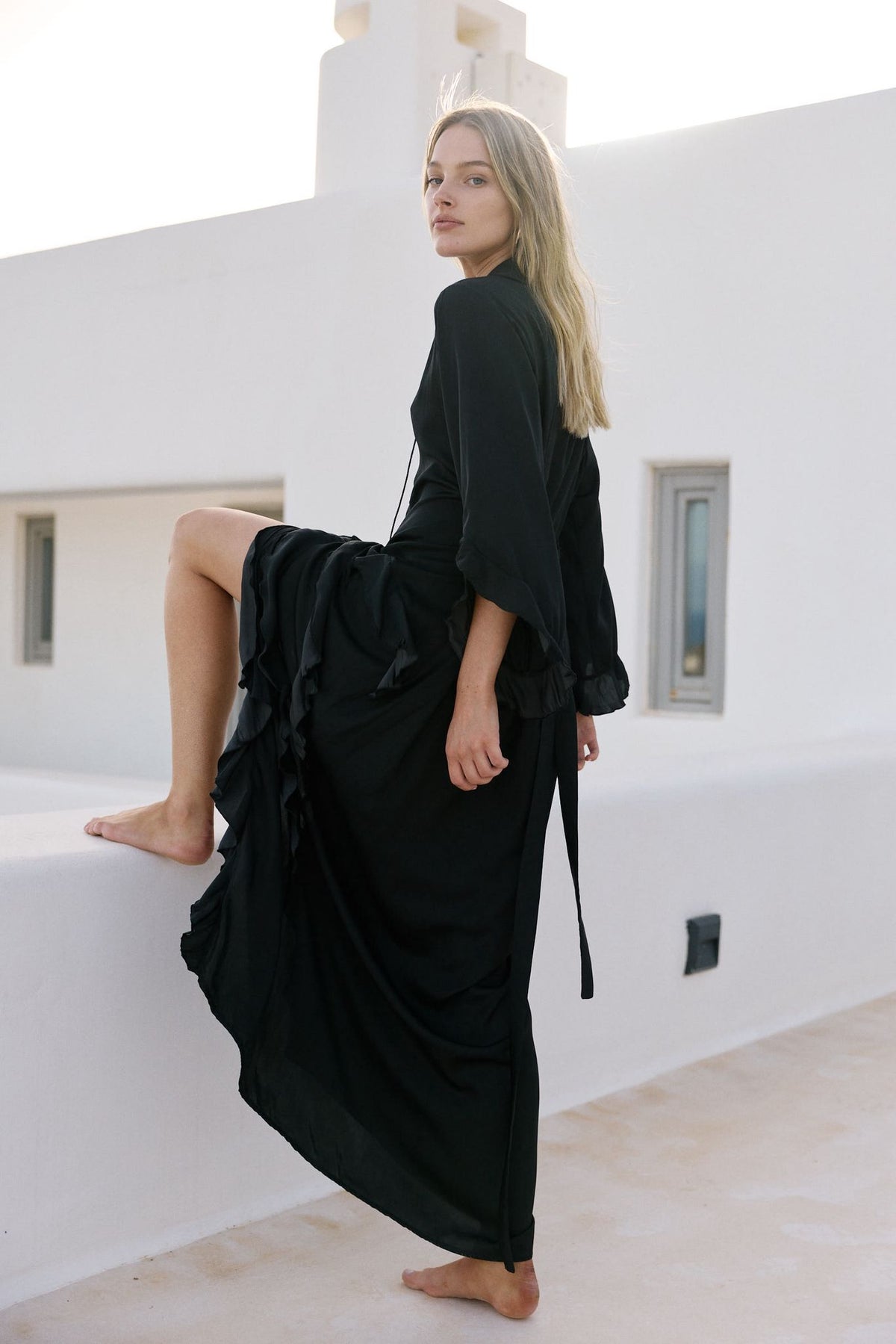 VOLANSA DRESS BLACK