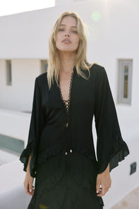 VOLANSA DRESS BLACK