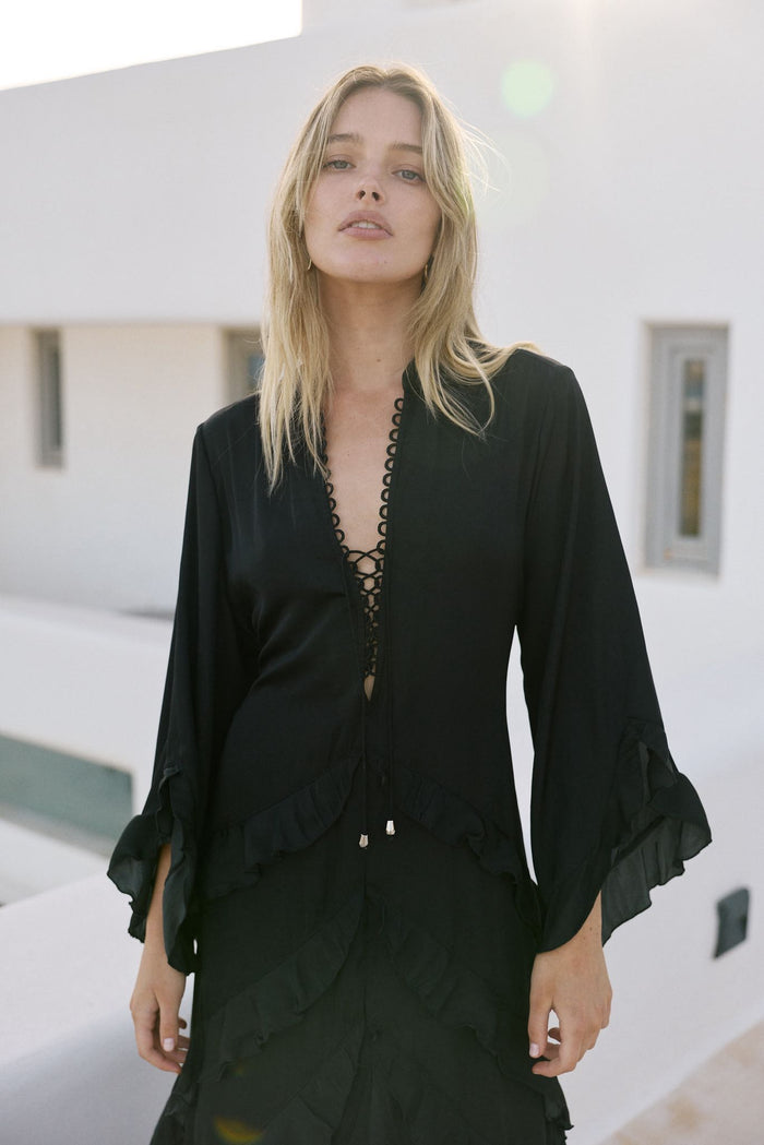 VOLANSA DRESS BLACK