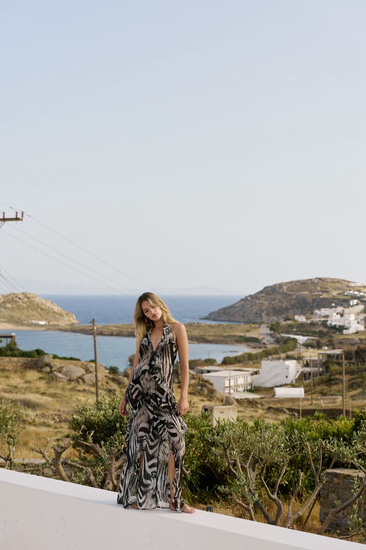 Volano dress Black& White