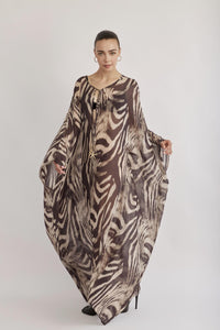 Angi dress Brown & Cream