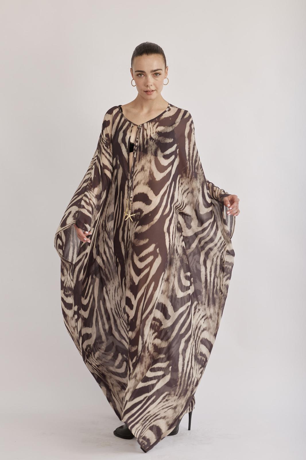 Angi dress Brown & Cream