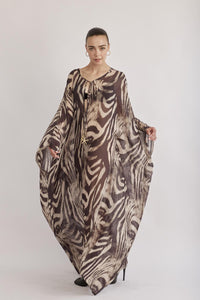 Angi dress Brown & Cream