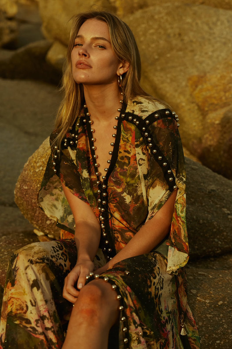 MYKONOS DRESS COLORFUL TIGER