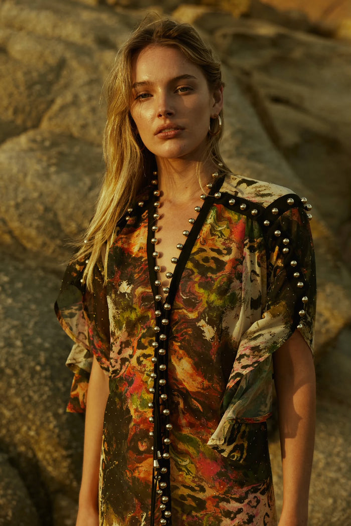 MYKONOS DRESS COLORFUL TIGER