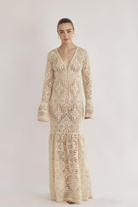LIA DRESS –  CROCHETED V LACE BRIDAL