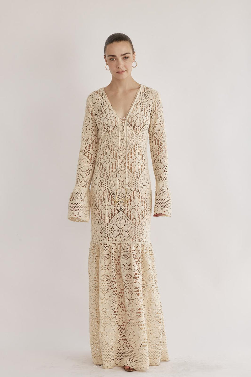 LIA DRESS –  CROCHETED V LACE BRIDAL