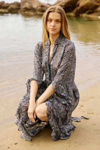 Volansa dress Blue FLOWER