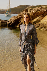 Volansa dress Blue FLOWER