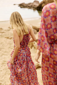 VOLANO DRESS FLORAL PINK